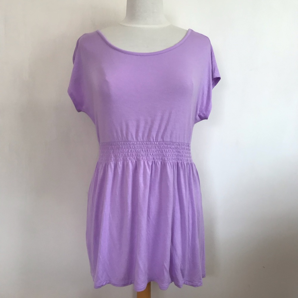 A:Glow gathered waist short sleeve maternity top S